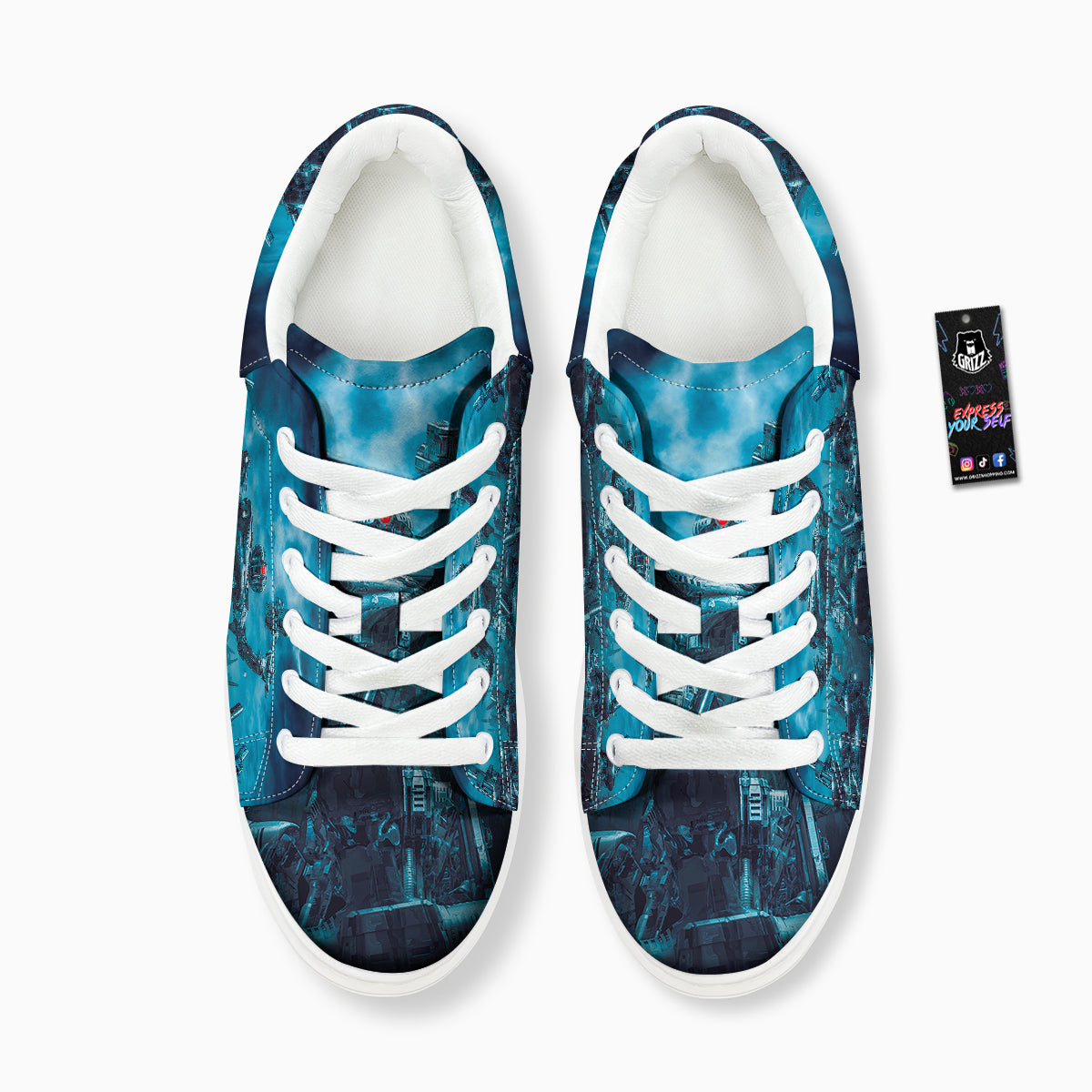 Robot War Print Platform Shoes-grizzshop