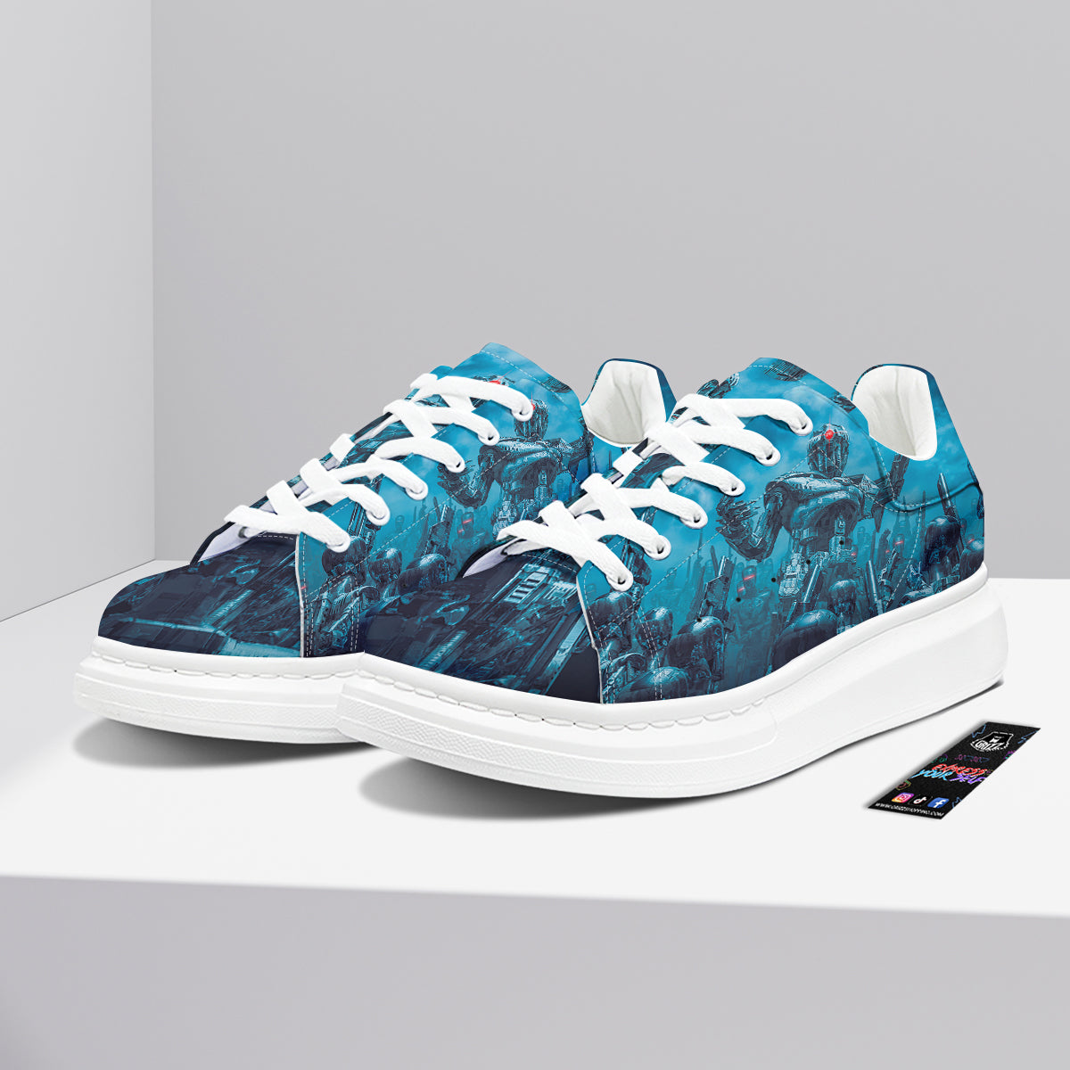 Robot War Print Platform Shoes-grizzshop