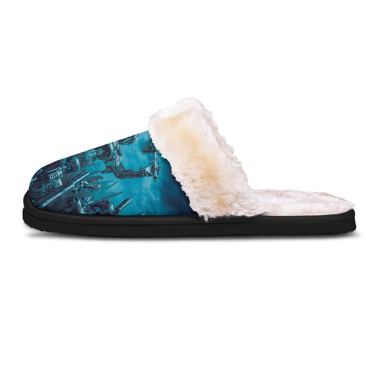 Robot War Print Slippers-grizzshop