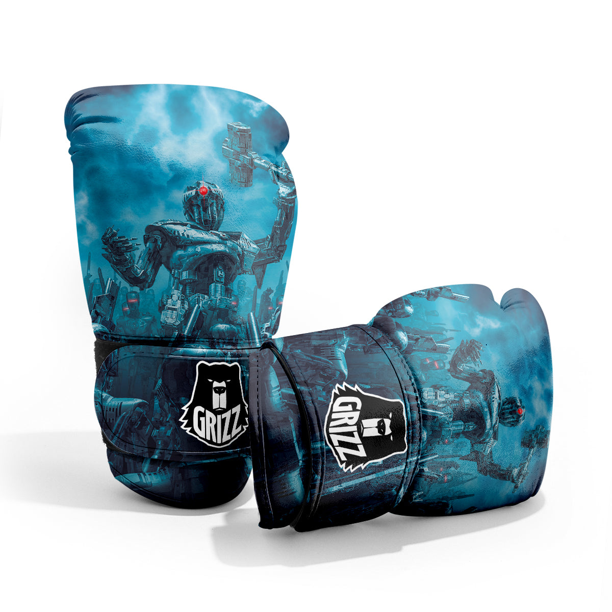 Robot War Print Sparring Gloves-grizzshop