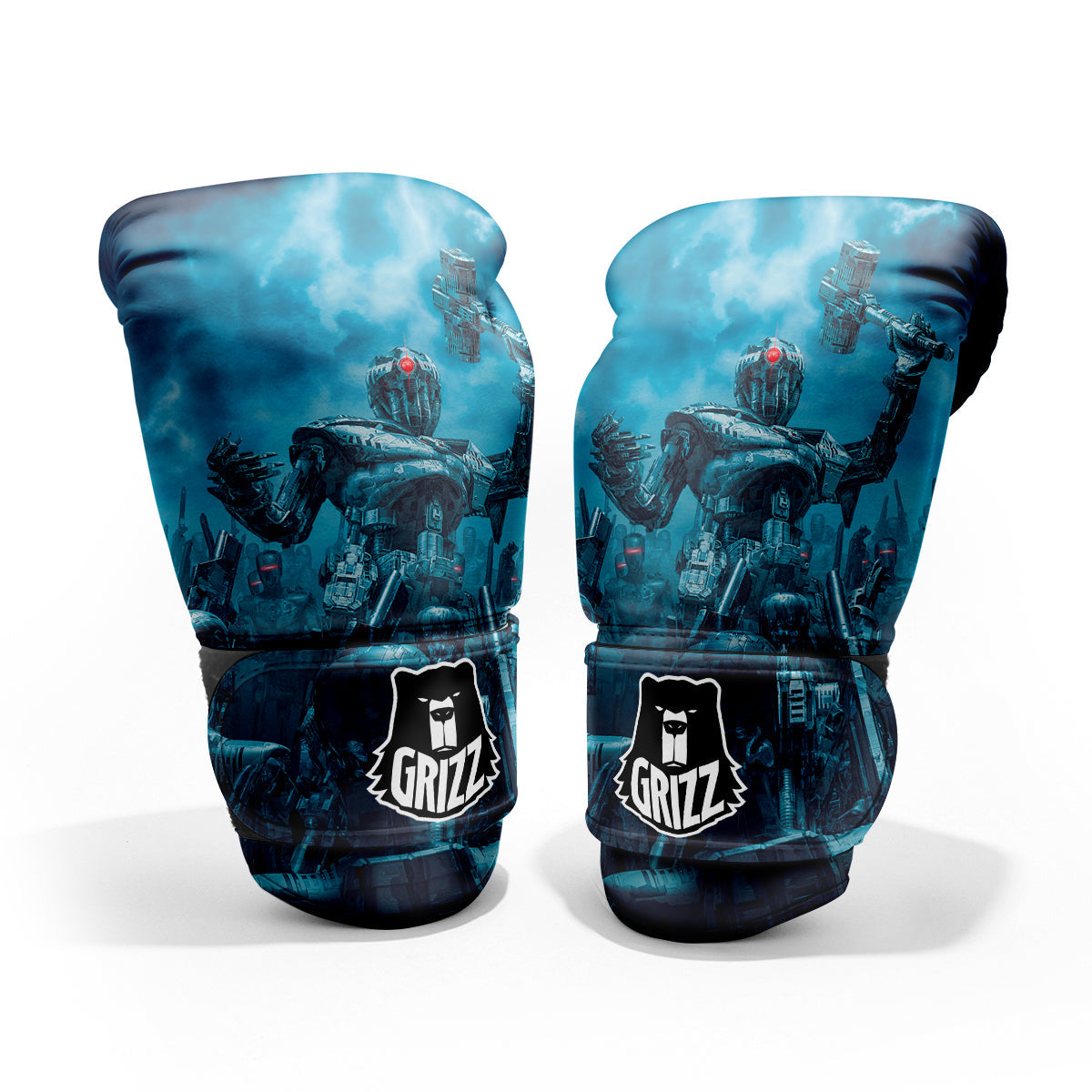 Robot War Print Sparring Gloves-grizzshop