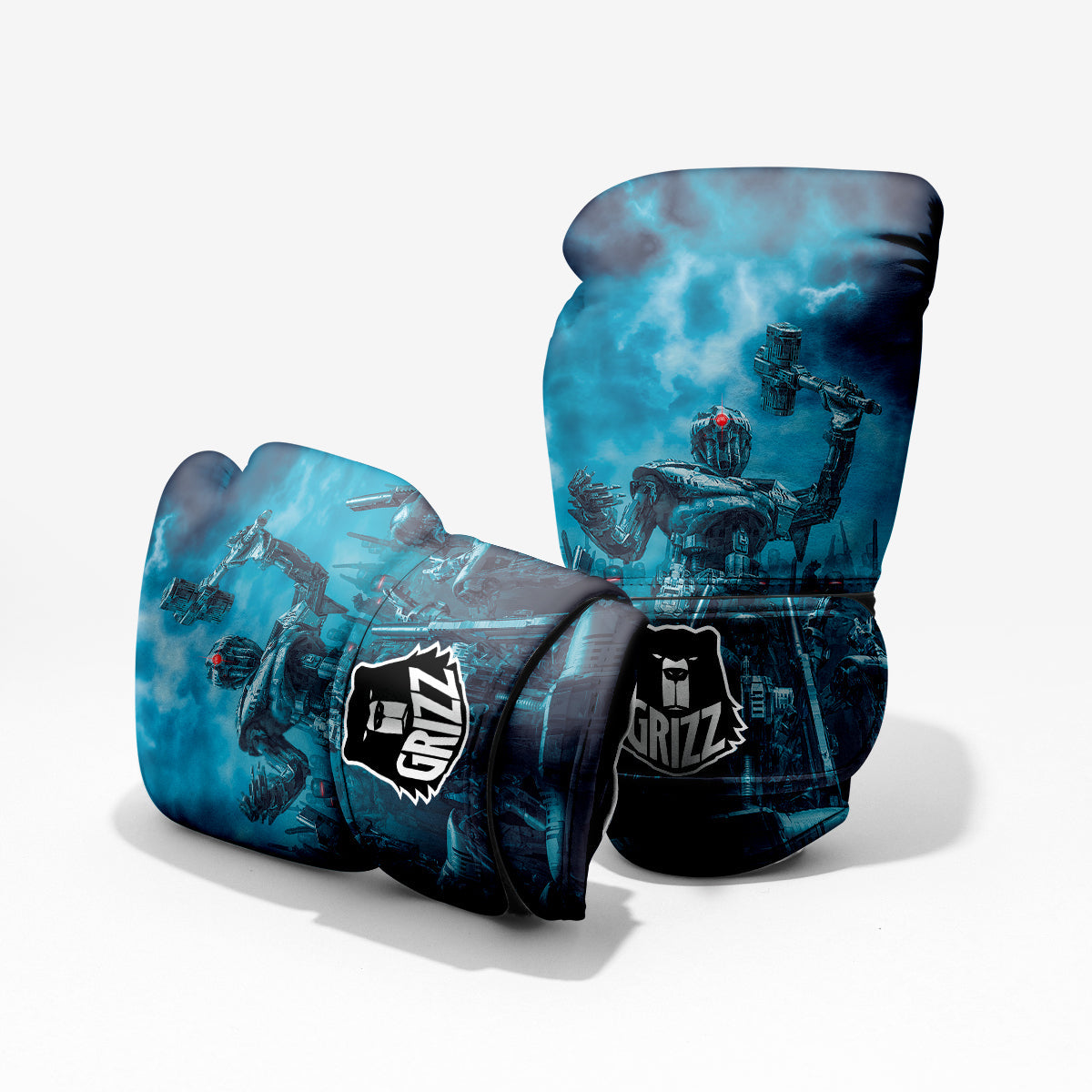 Robot War Print Sparring Gloves-grizzshop