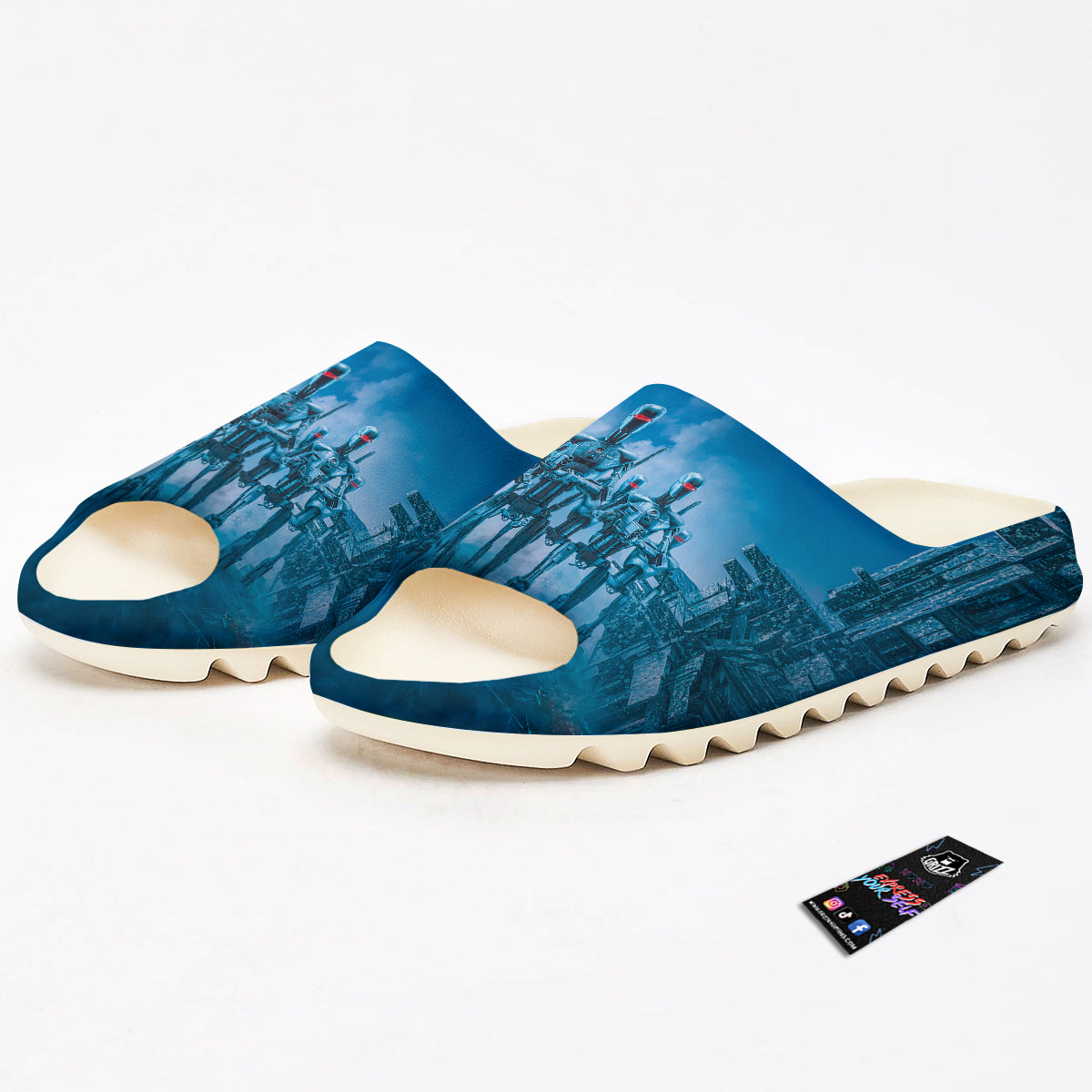Robot Army Print Sandals-grizzshop