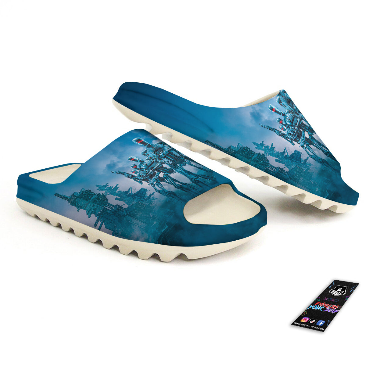 Robot Army Print Sandals-grizzshop