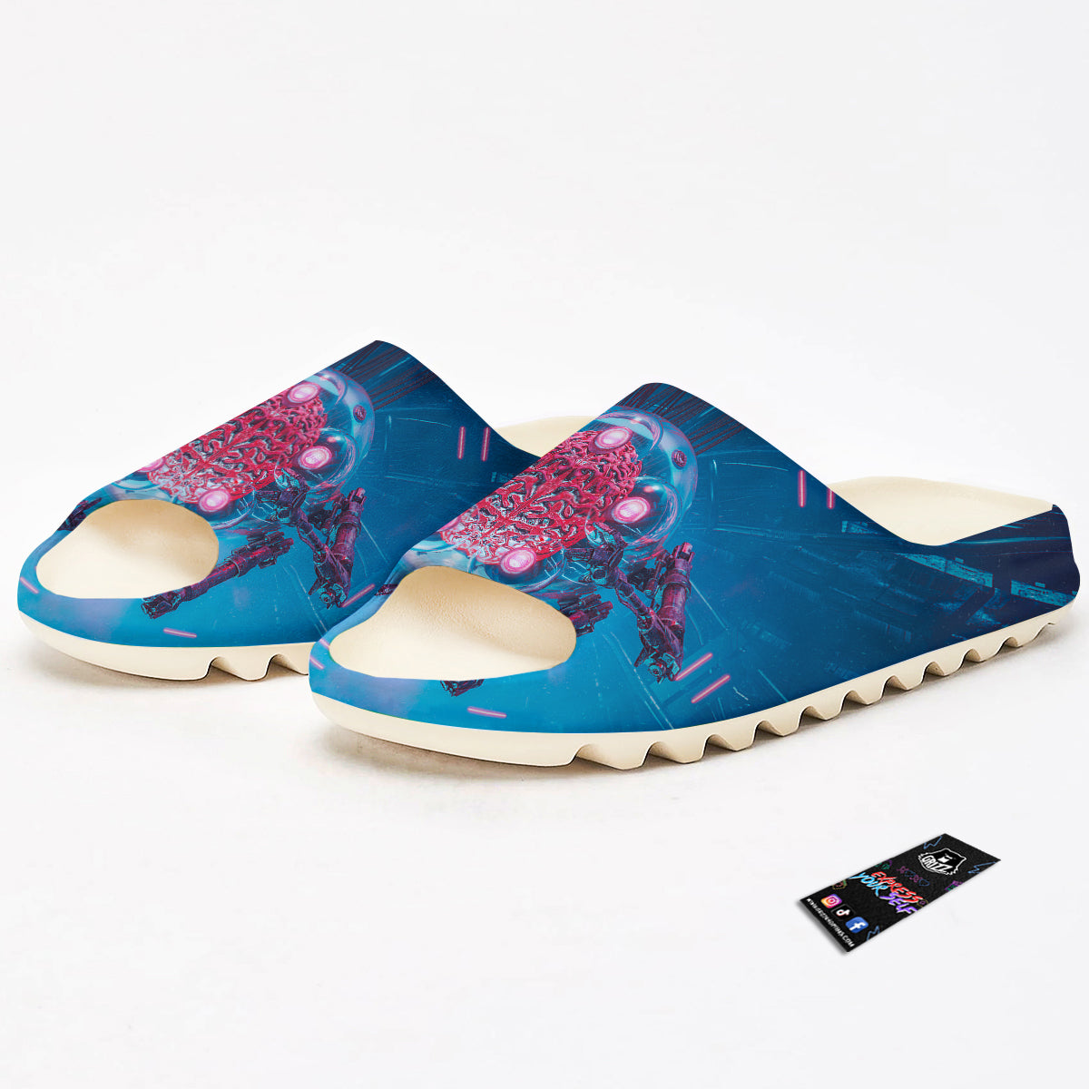Robot Brain Machine Print Sandals-grizzshop