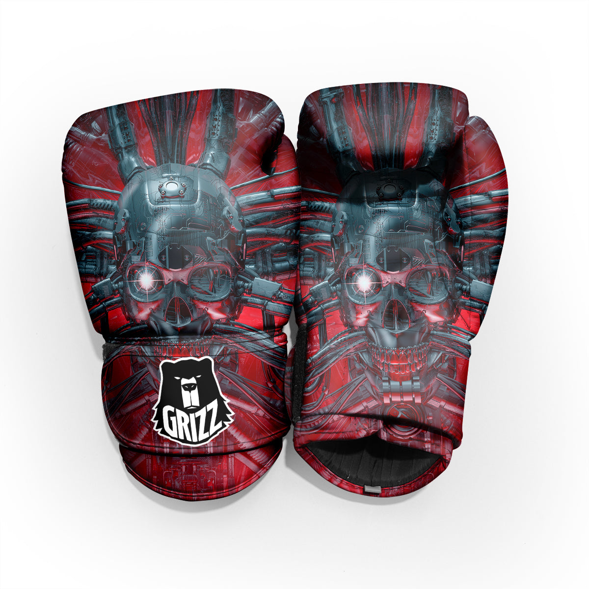 Robotic Skull Print Pro Boxing Glove