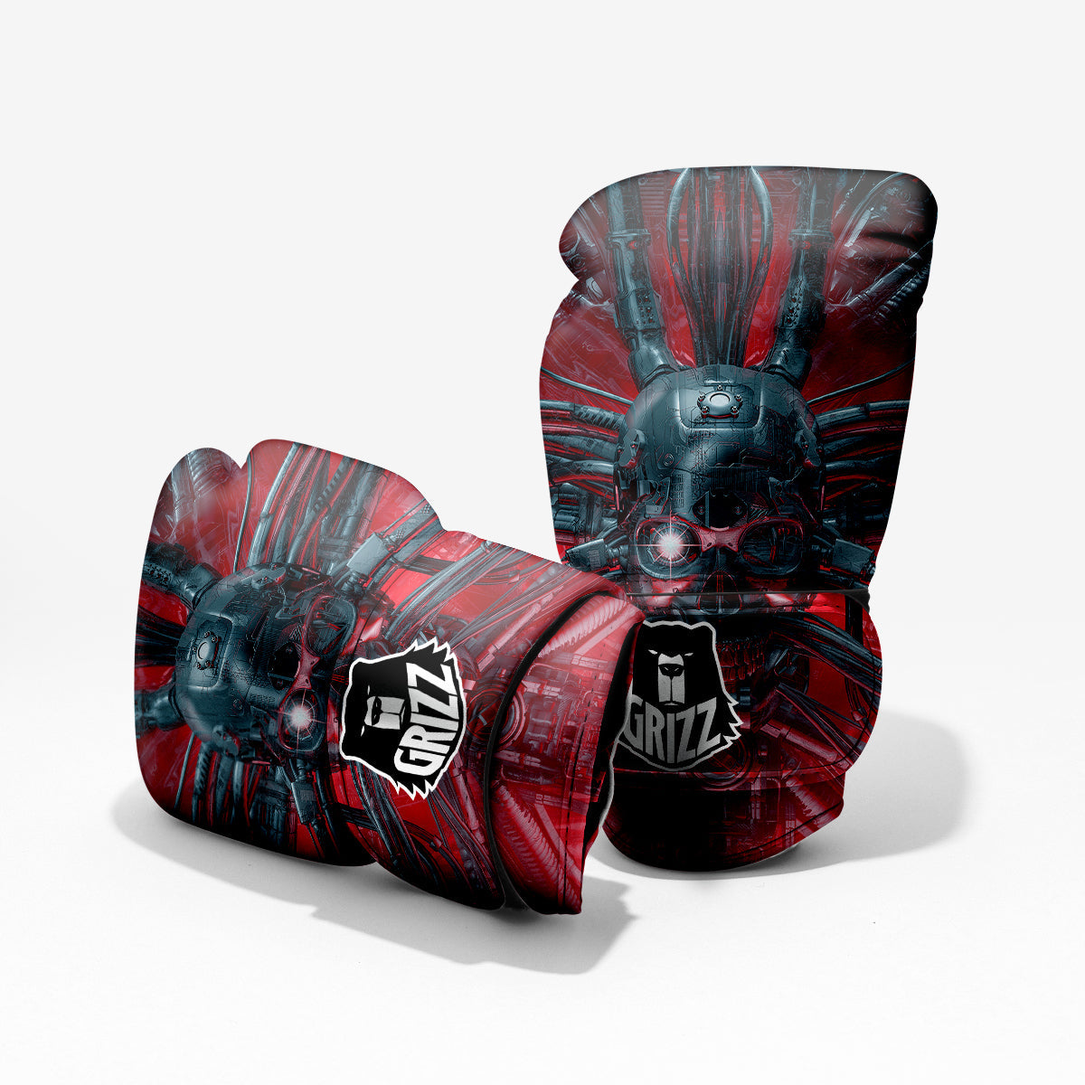Robotic Skull Print Pro Boxing Glove