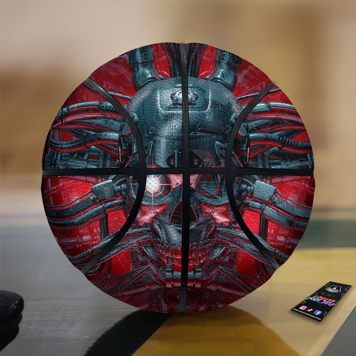 Robotic Skull Print Basketball