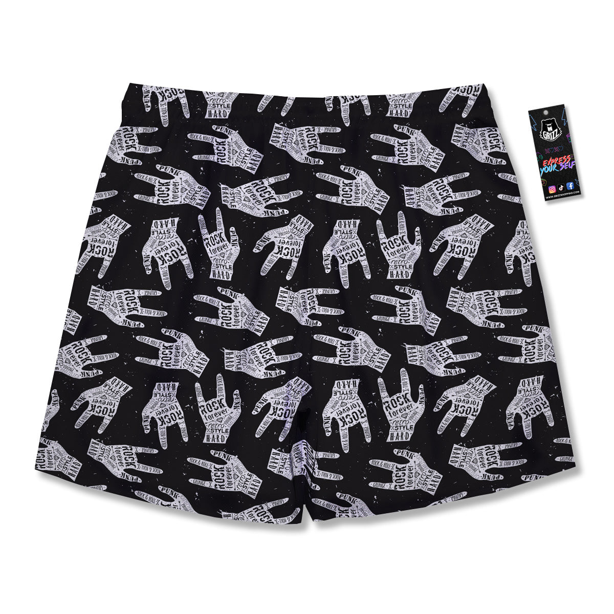 Rock And Roll Vintage Style Print Pattern Men's Running Shorts-grizzshop