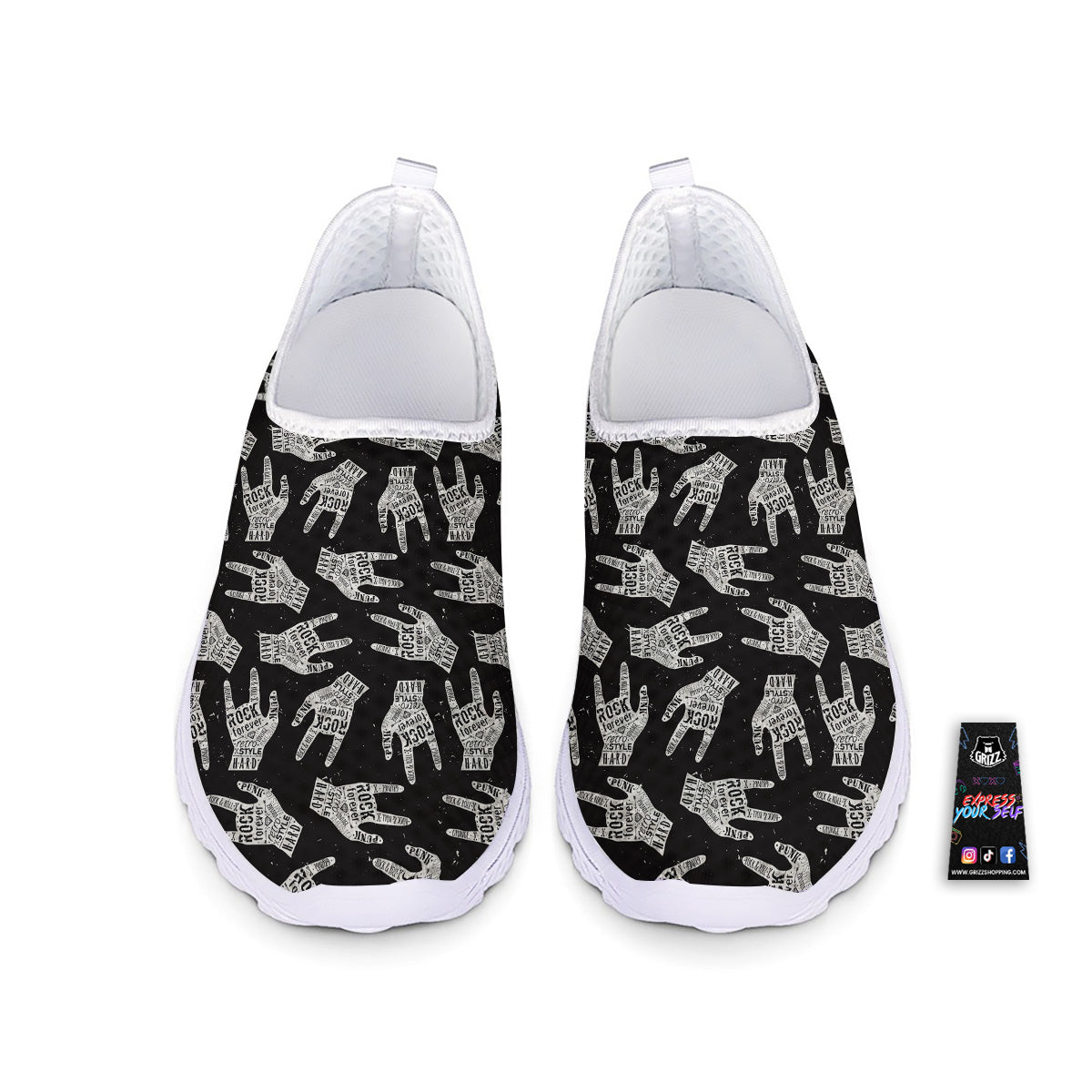 Rock And Roll Vintage Style Print Pattern Nurse Shoes-grizzshop