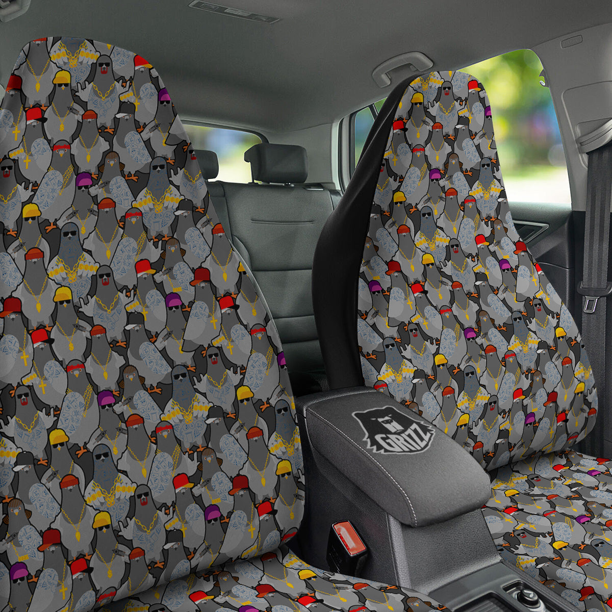 Rock Drove Gangster Print Pattern Car Seat Covers-grizzshop