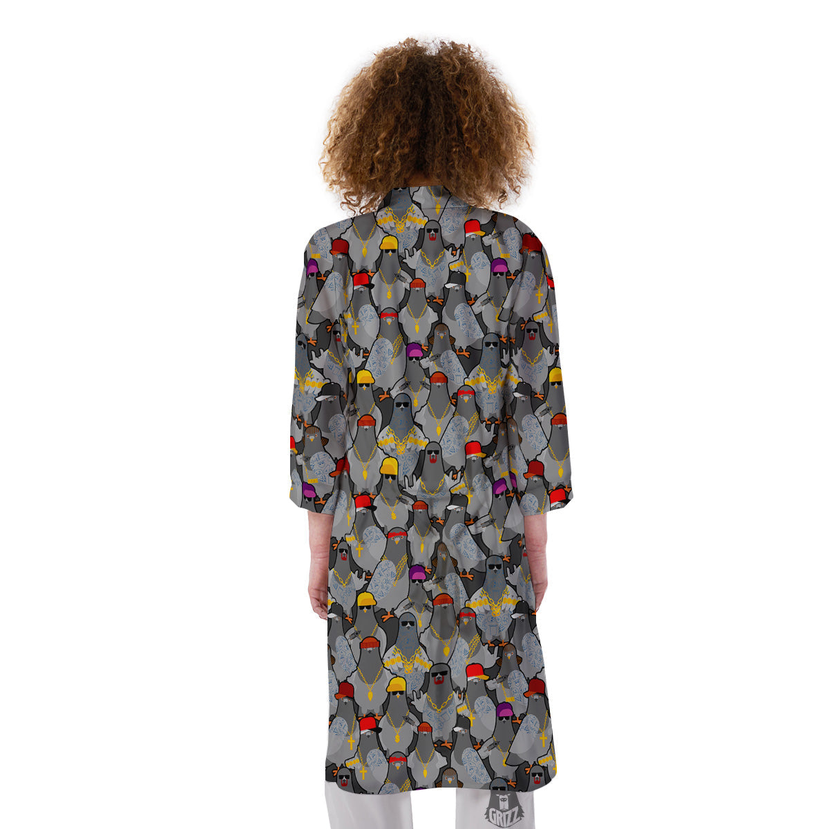 Rock Drove Gangster Print Pattern Kimono-grizzshop