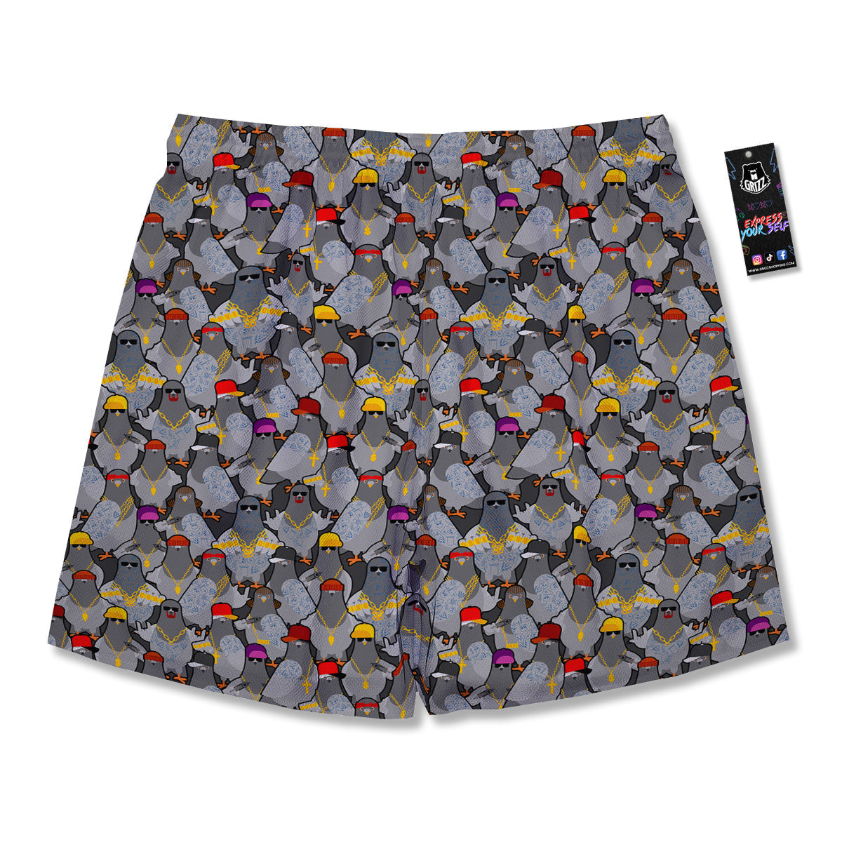 Rock Drove Gangster Print Pattern Men's Running Shorts-grizzshop