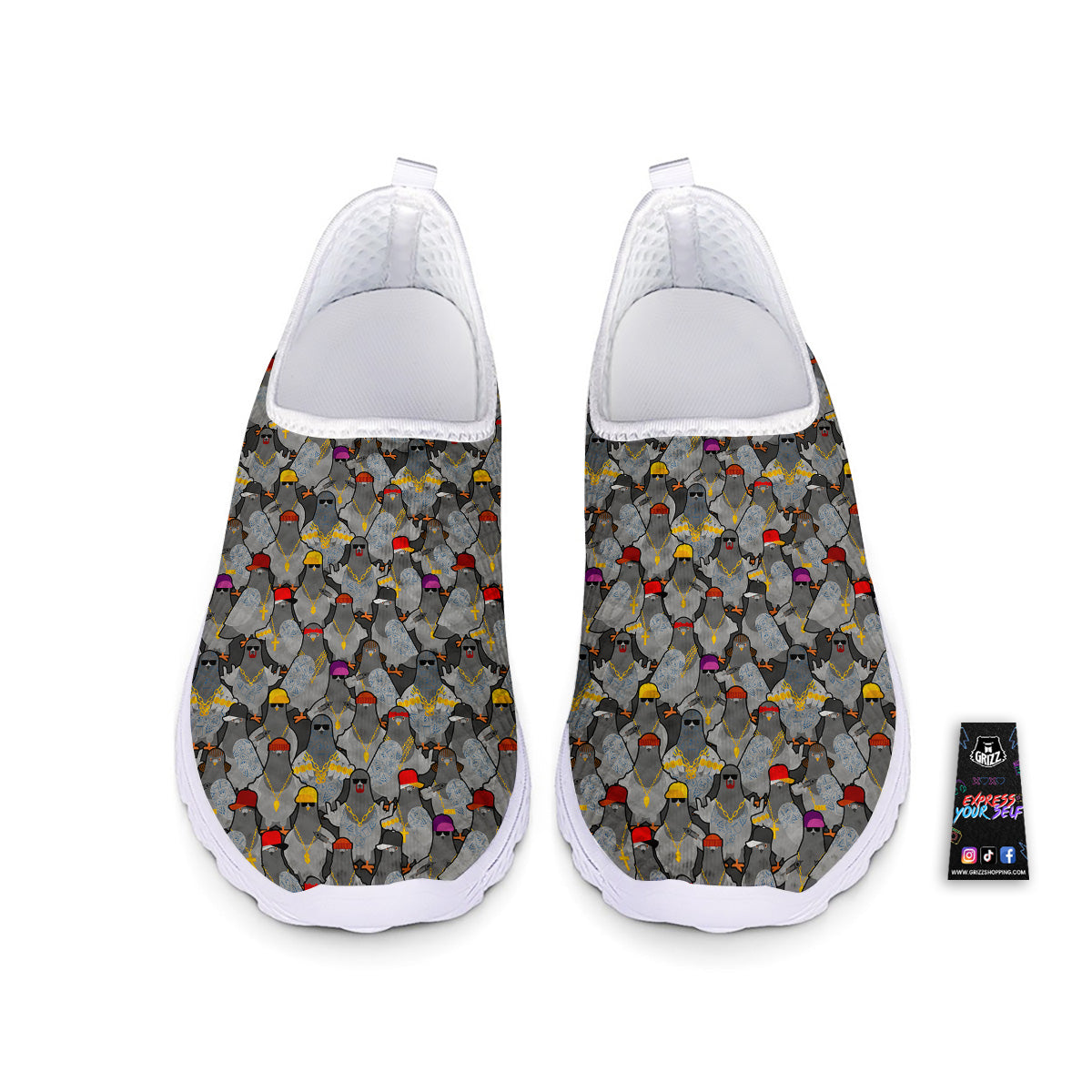 Rock Drove Gangster Print Pattern Nurse Shoes-grizzshop