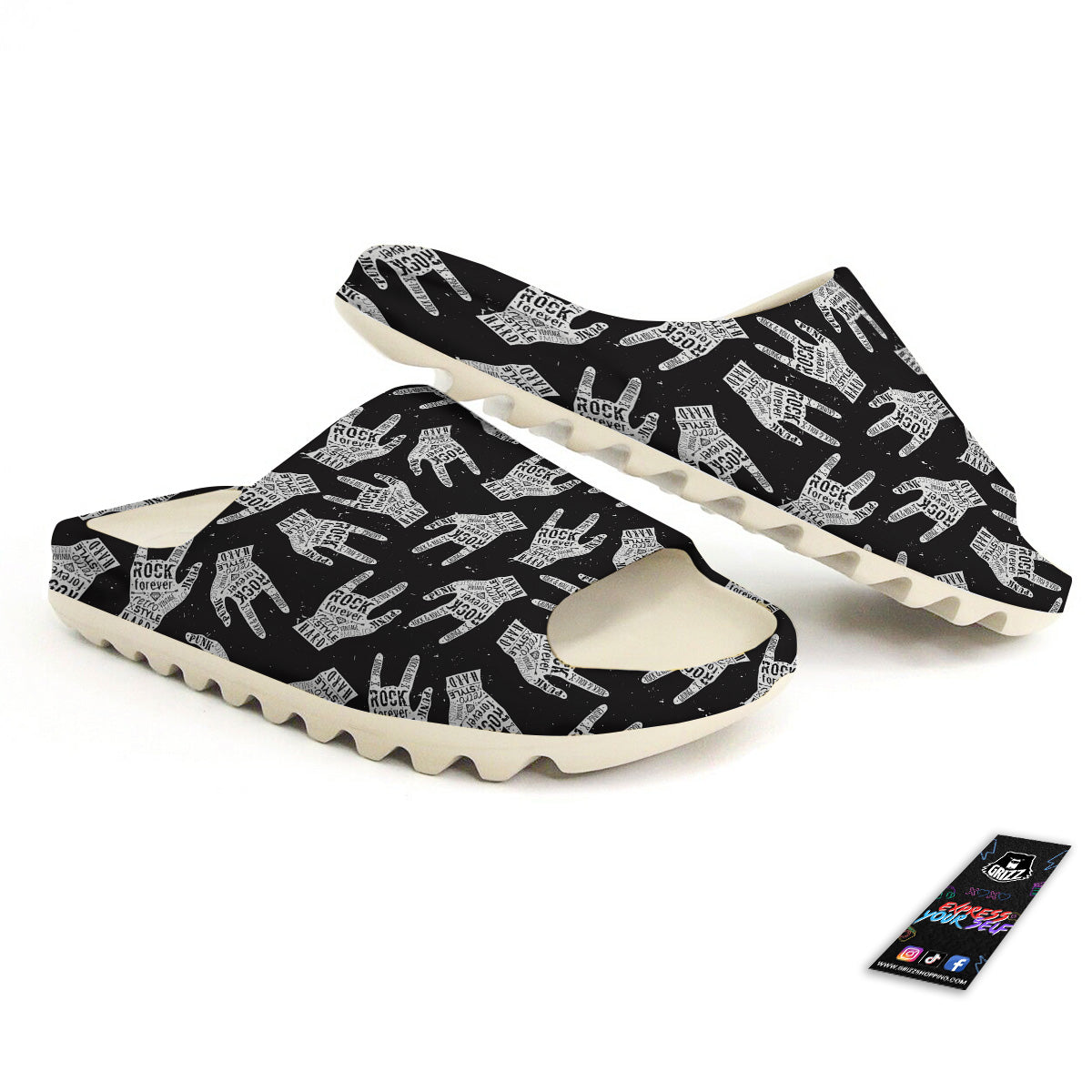Rock And Roll Vintage Style Print Pattern Sandals-grizzshop