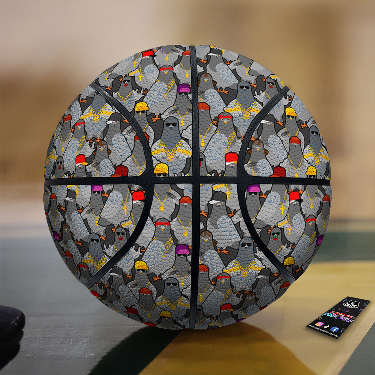 Rock Drove Gangster Print Pattern Basketball