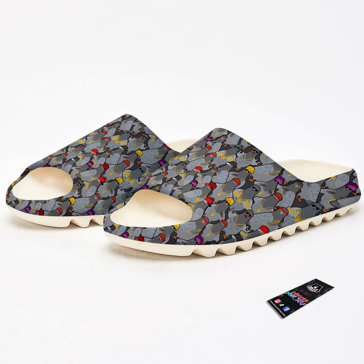 Rock Drove Gangster Print Pattern Sandals-grizzshop