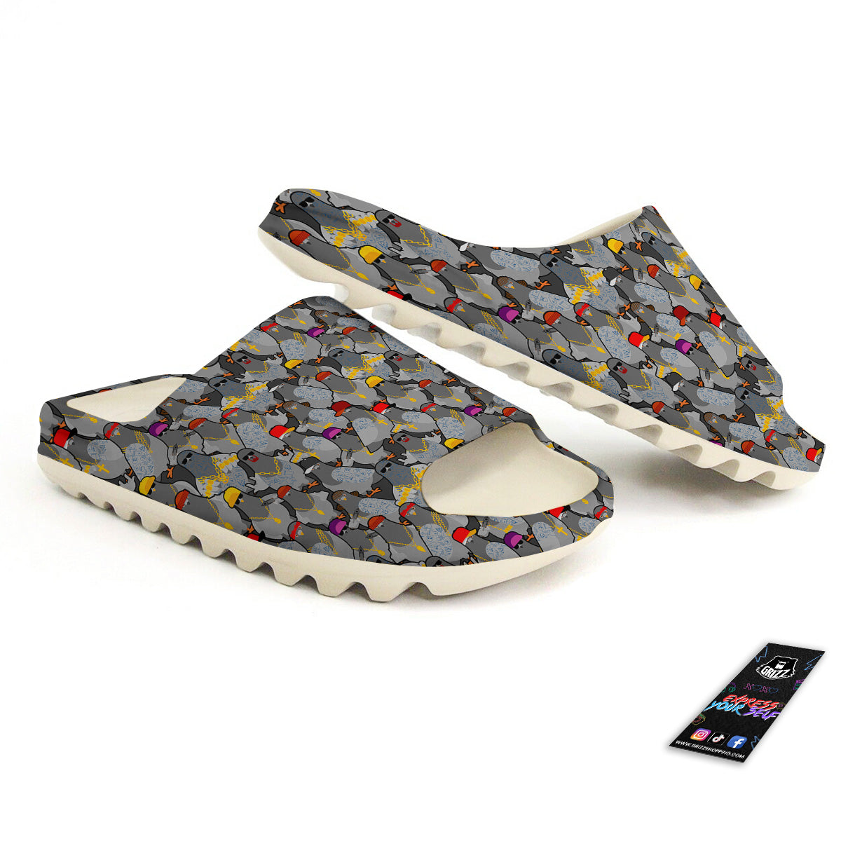 Rock Drove Gangster Print Pattern Sandals-grizzshop
