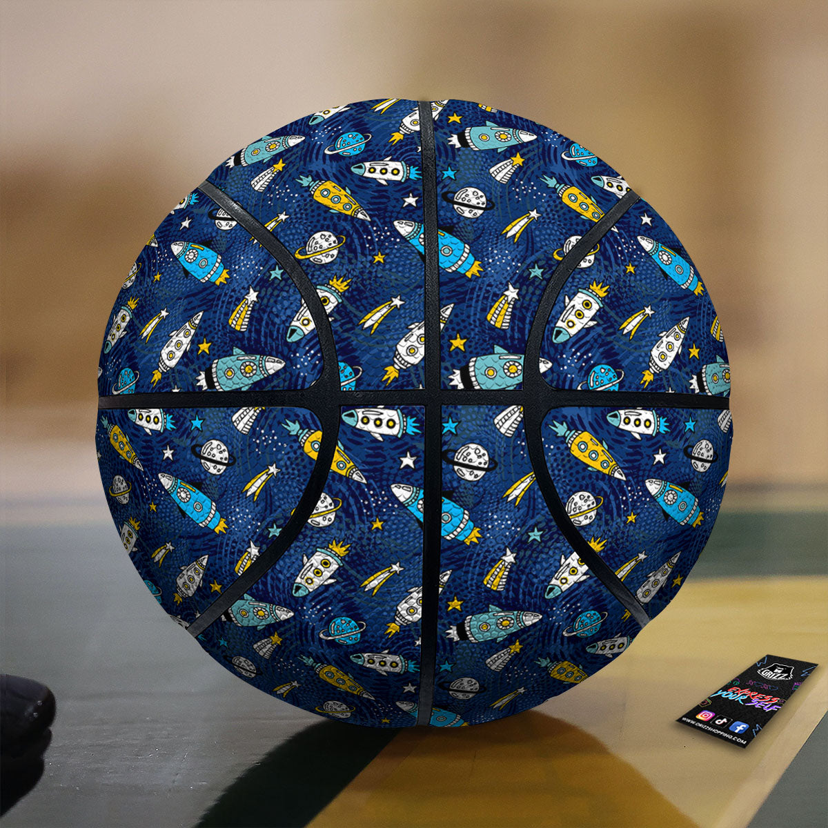 Rocket Doodle Print Pattern Basketball-grizzshop