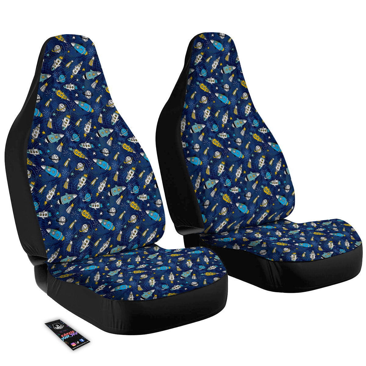 Rocket Doodle Print Pattern Car Seat Covers-grizzshop