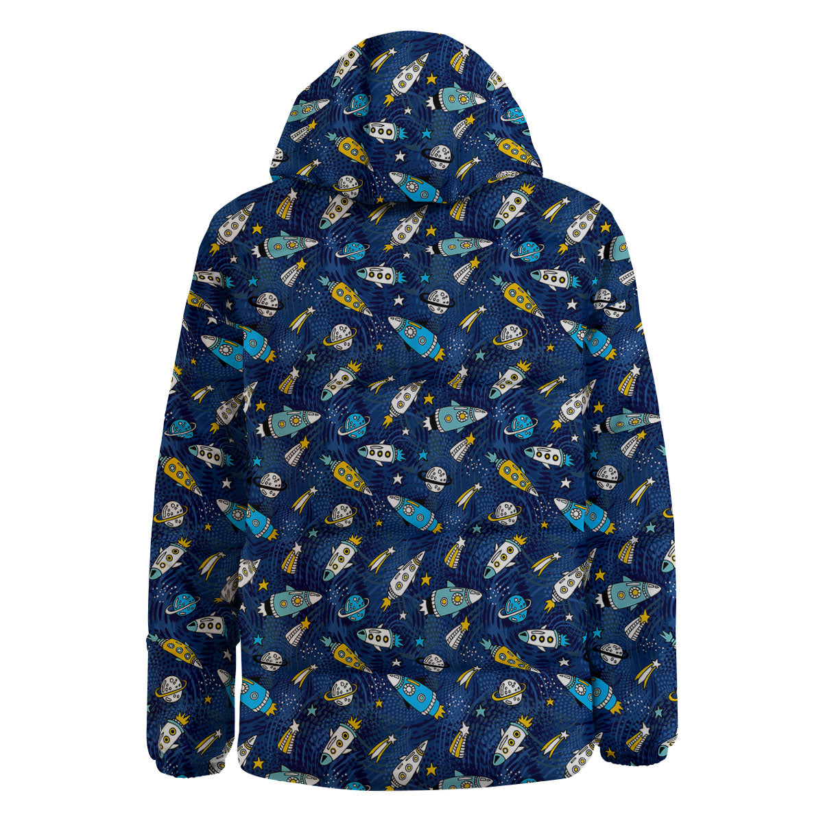 Rocket Doodle Print Pattern Down Jacket-grizzshop