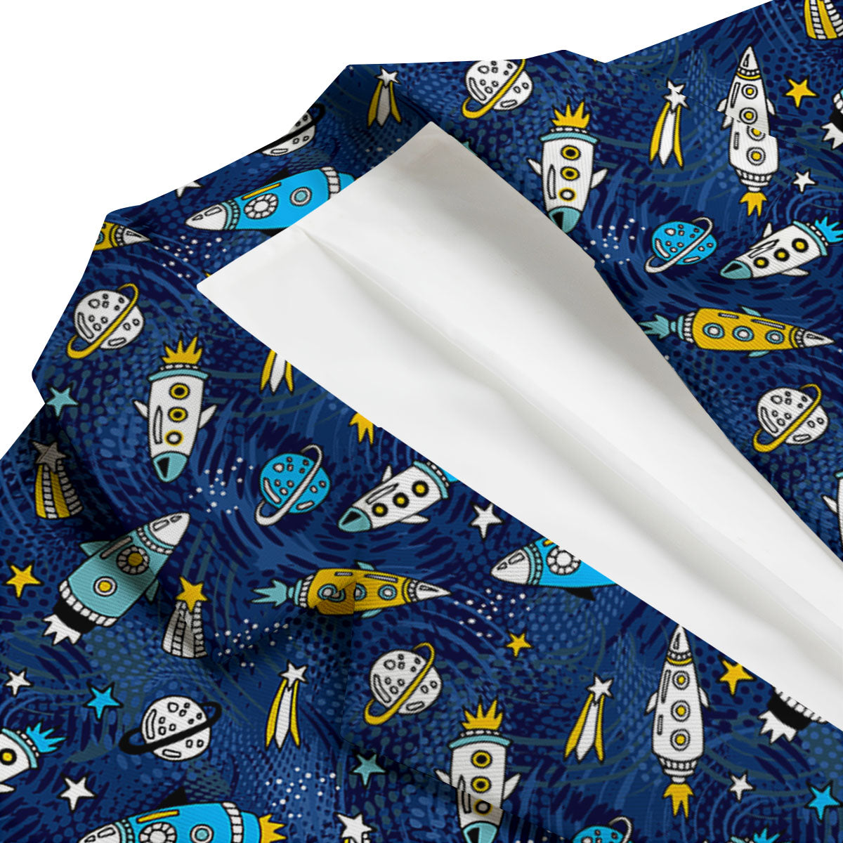 Rocket Doodle Print Pattern Men's Blazer-grizzshop