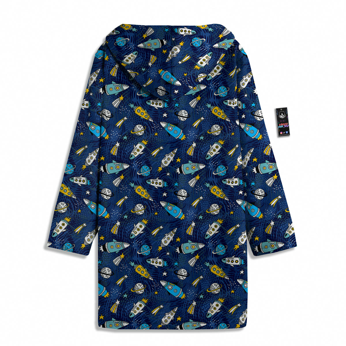 Rocket Doodle Print Pattern Men's Windbreaker Jacket-grizzshop