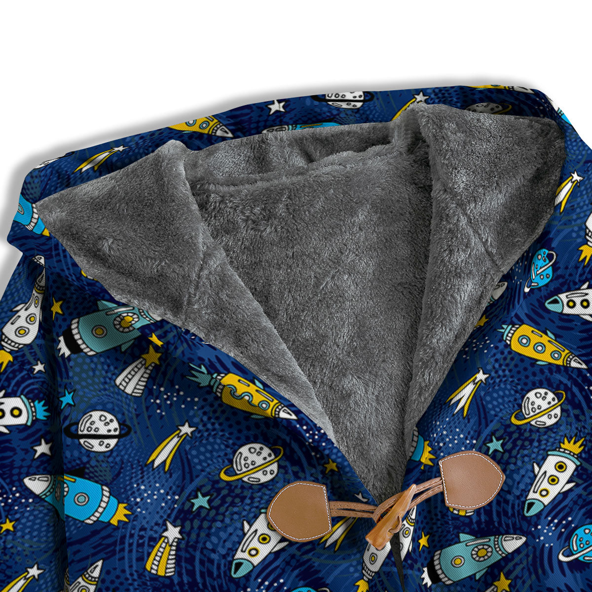 Rocket Doodle Print Pattern Men's Windbreaker Jacket-grizzshop