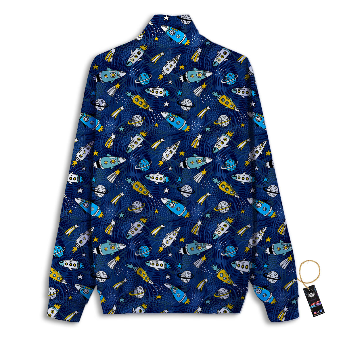 Rocket Doodle Print Pattern Track Jacket-grizzshop