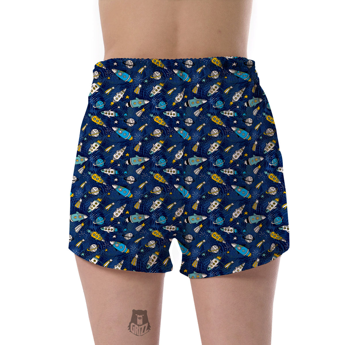 Rocket Doodle Print Pattern Women's Shorts-grizzshop