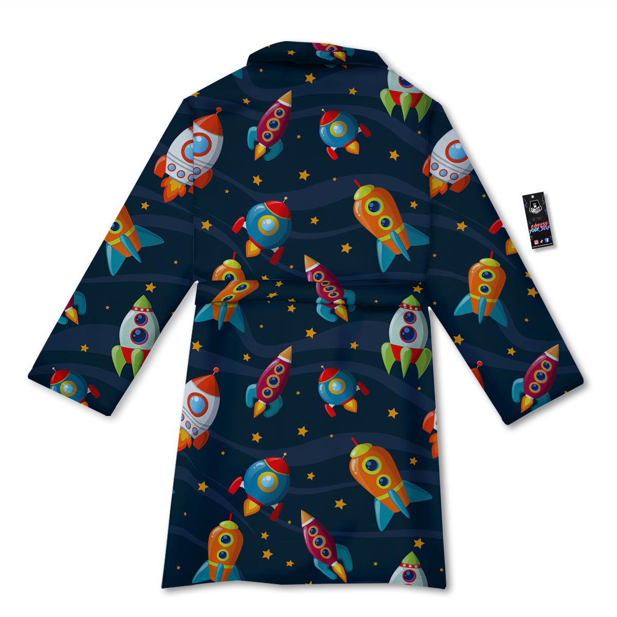 Rockets Space Print Pattern Bathrobe-grizzshop
