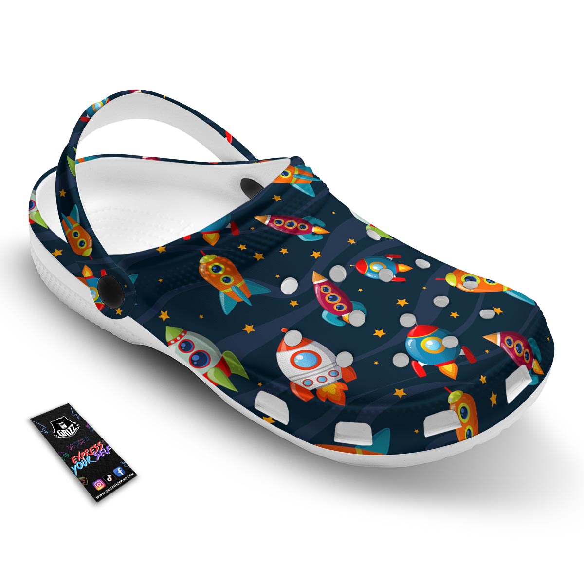 Rockets Space Print Pattern Clog-grizzshop
