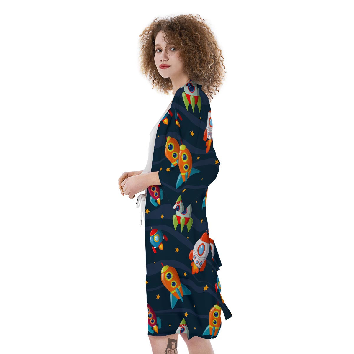 Rockets Space Print Pattern Kimono-grizzshop