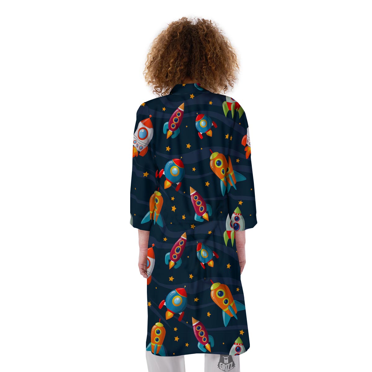Rockets Space Print Pattern Kimono-grizzshop