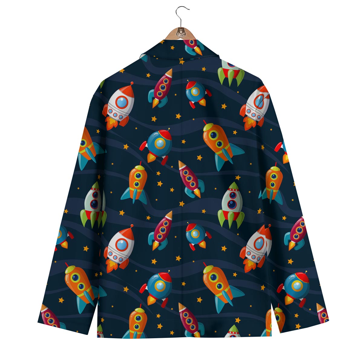 Rockets Space Print Pattern Men's Blazer-grizzshop