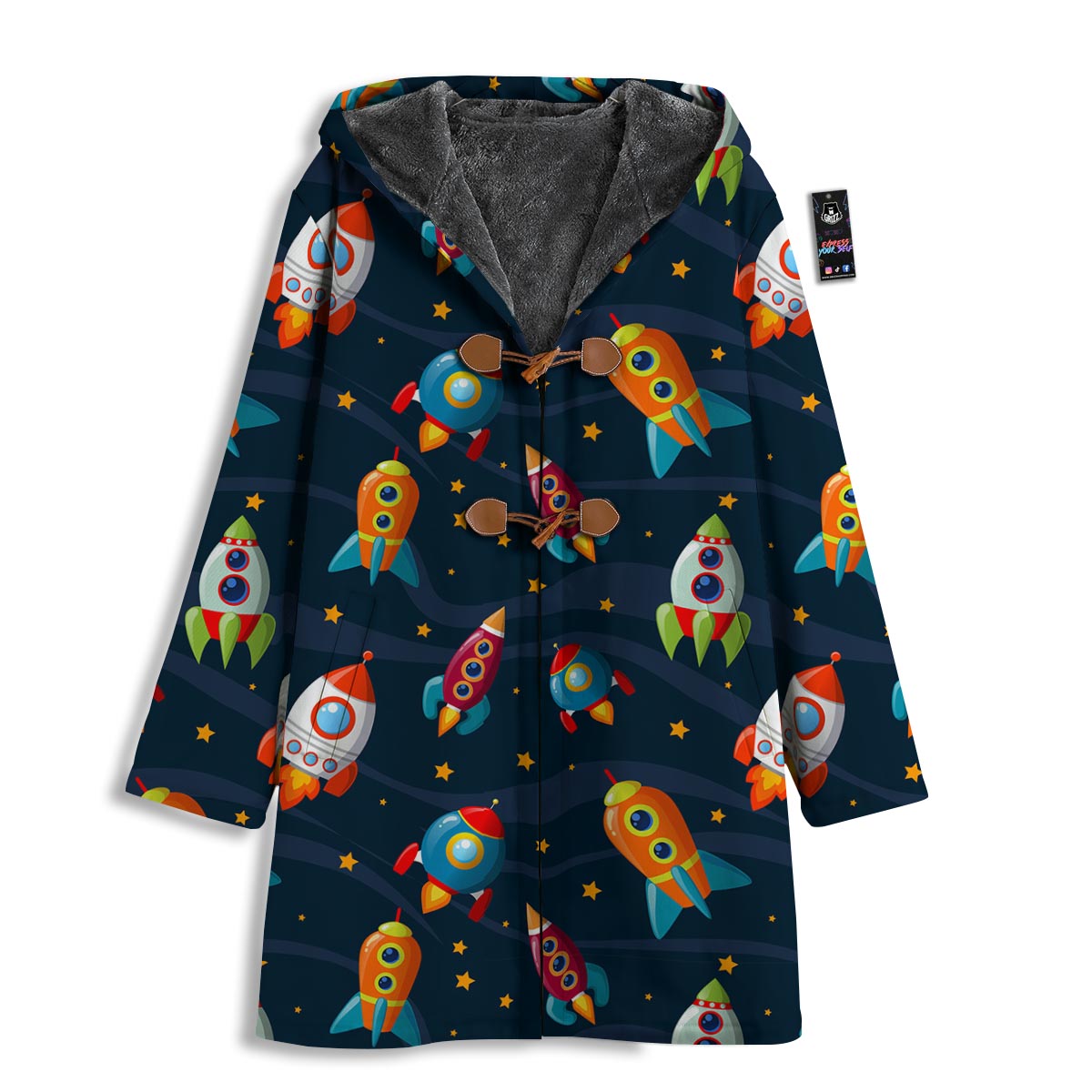 Rockets Space Print Pattern Men's Windbreaker Jacket-grizzshop