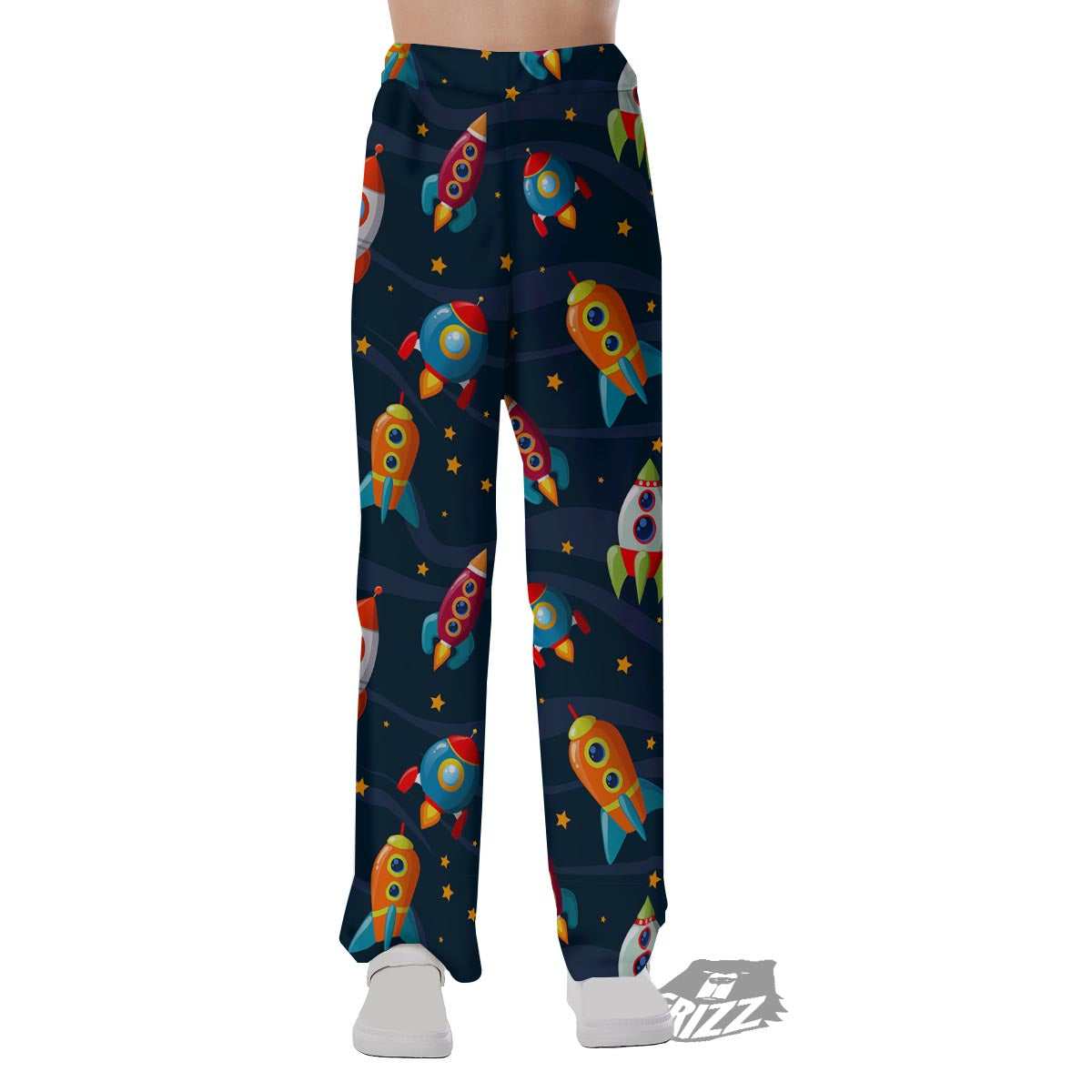 Rockets Space Print Pattern Pajama Pants-grizzshop