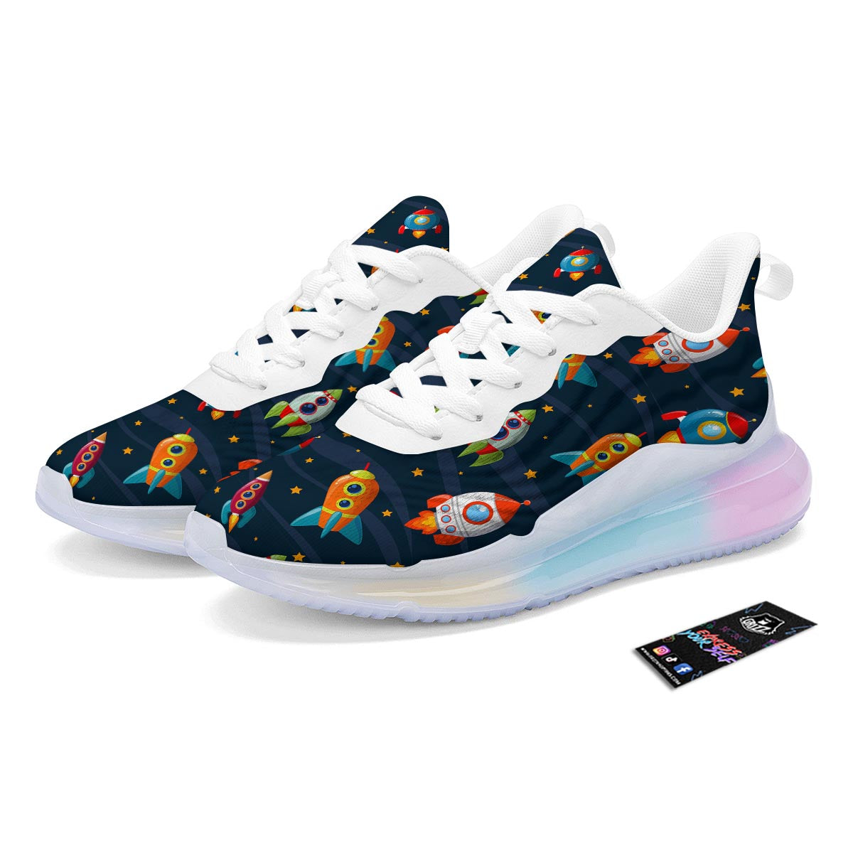Rockets Space Print Pattern Running Sneakers-grizzshop