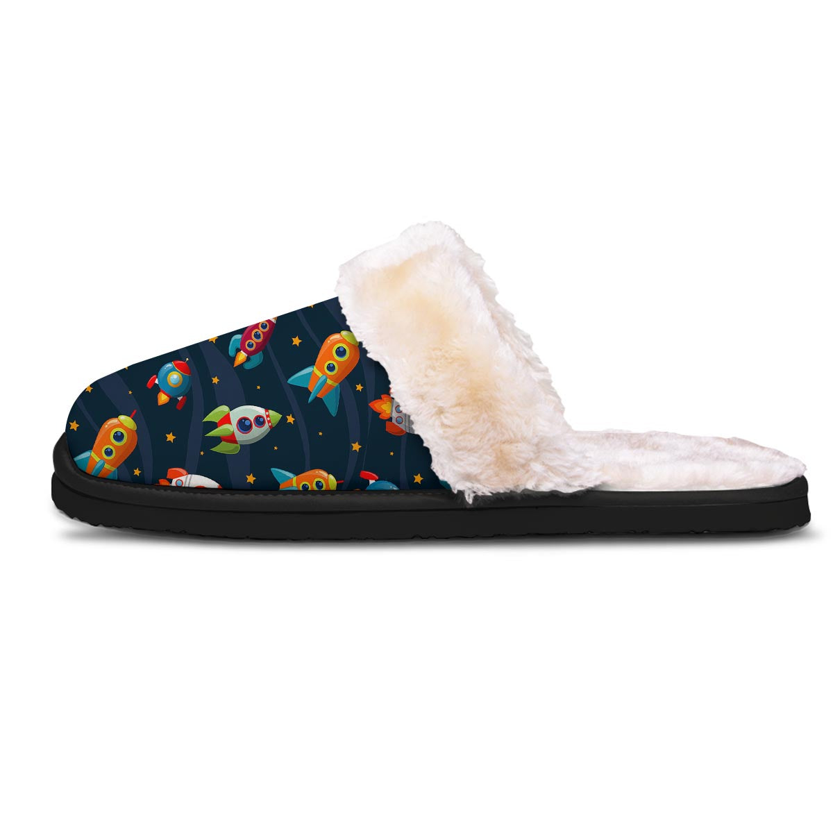 Rockets Space Print Pattern Slippers-grizzshop