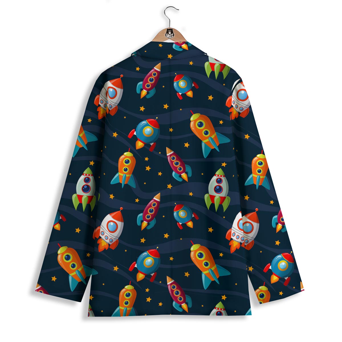 Rockets Space Print Pattern Women's Blazer-grizzshop