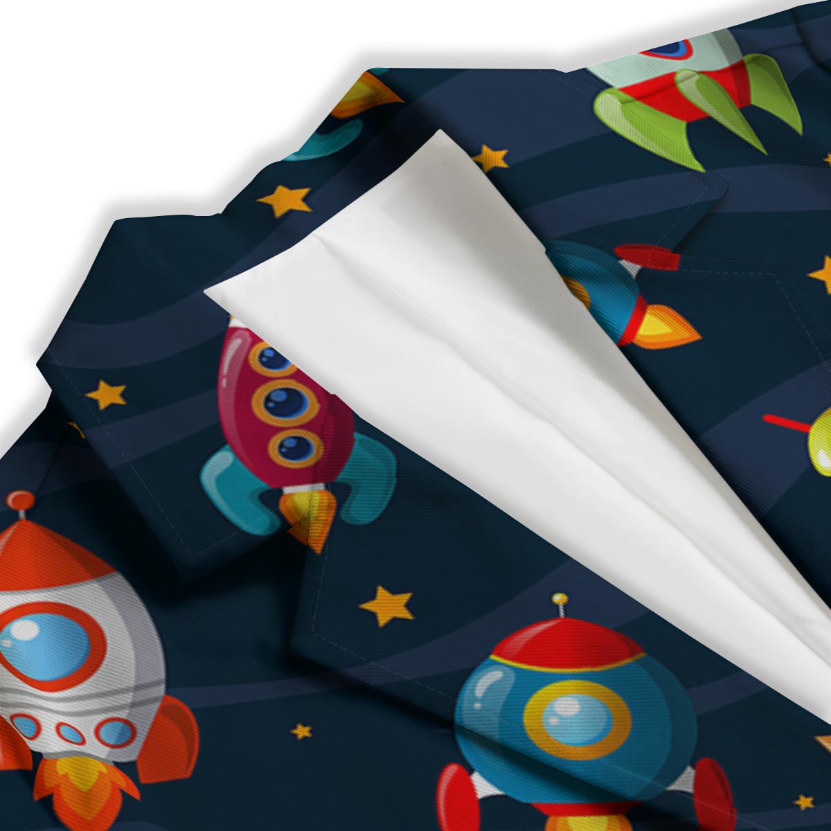Rockets Space Print Pattern Women's Blazer-grizzshop