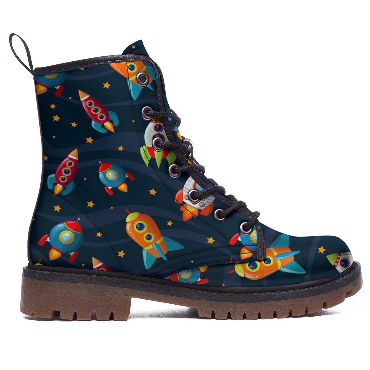 Rockets Space Print Pattern Work Boots-grizzshop