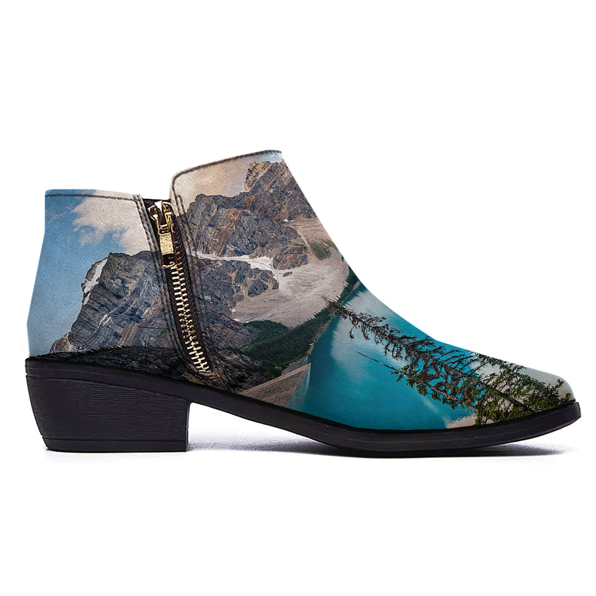 Rocky Mountain Print Ankle Boots-grizzshop