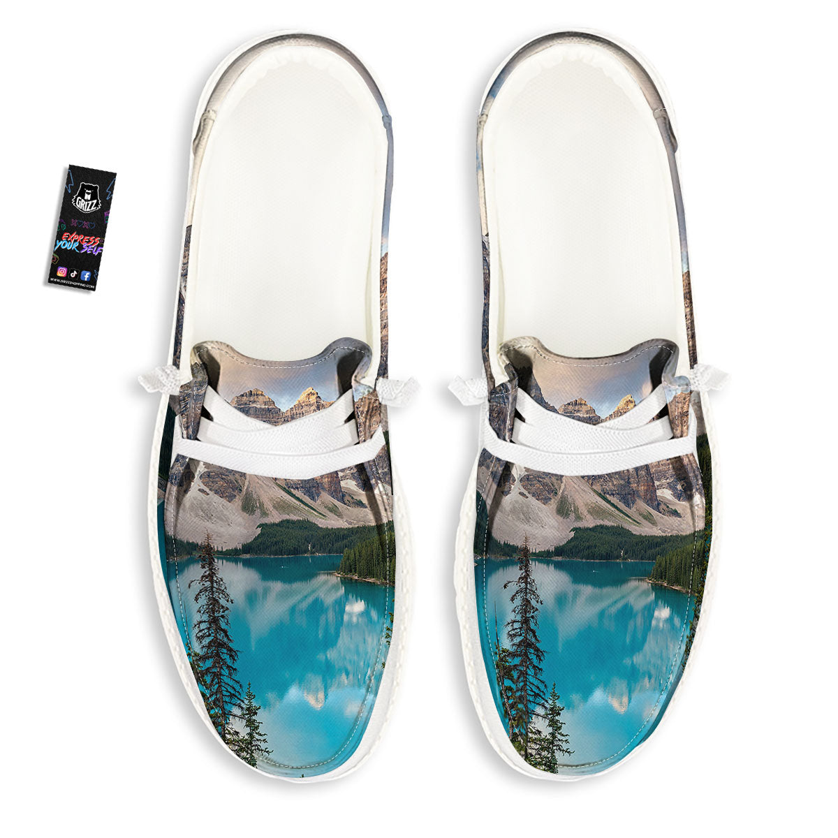 Rocky Mountain Print Black Loafers-grizzshop