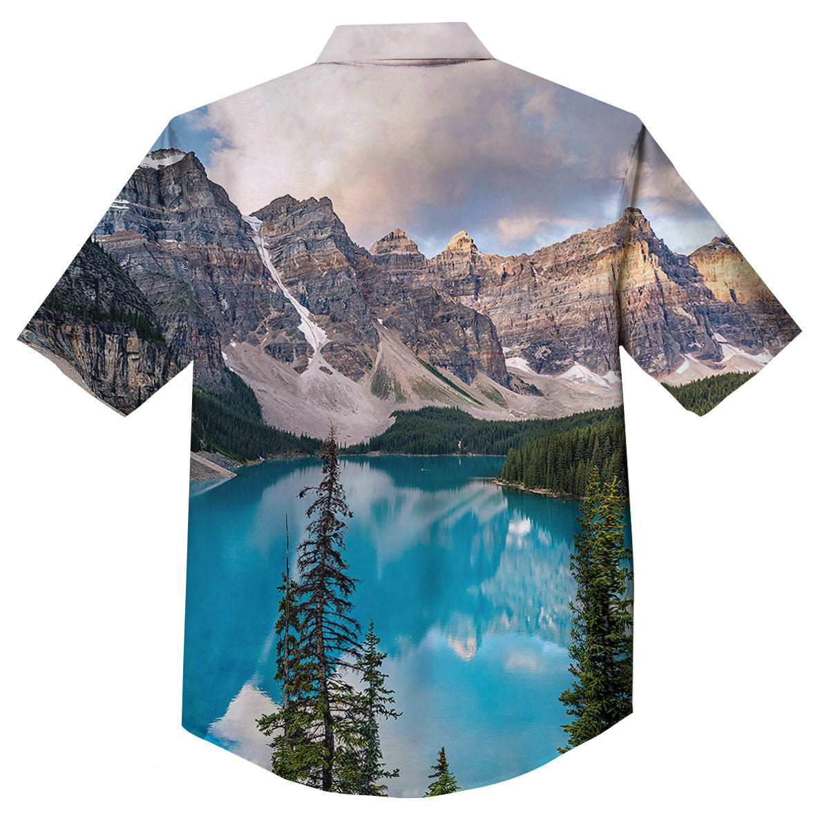 Rocky Mountain Print Button Up Shirt-grizzshop