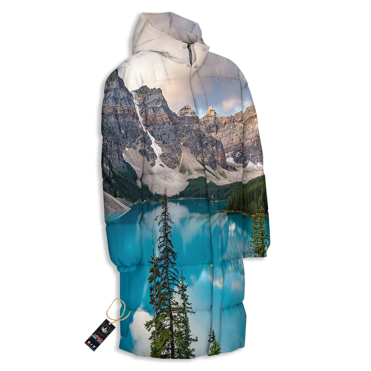 Rocky Mountain Print Long Down Jacket-grizzshop