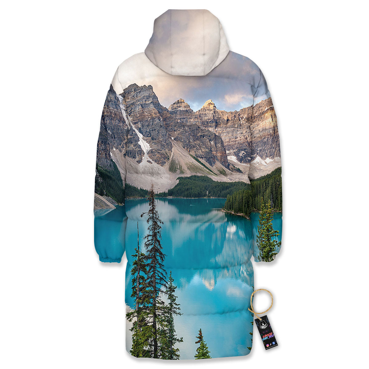 Rocky Mountain Print Long Down Jacket-grizzshop