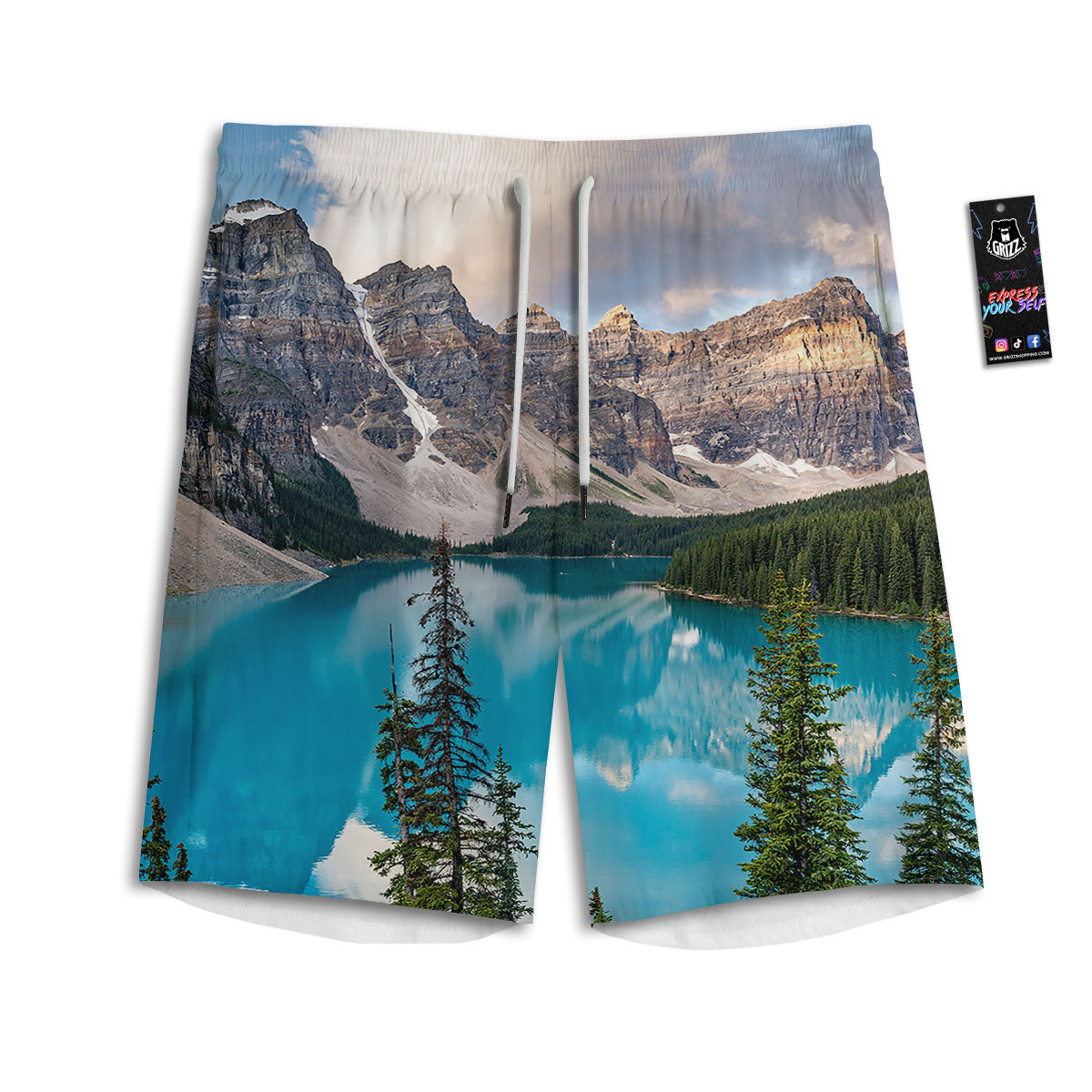 Rocky Mountain Print Men's Athletic Shorts