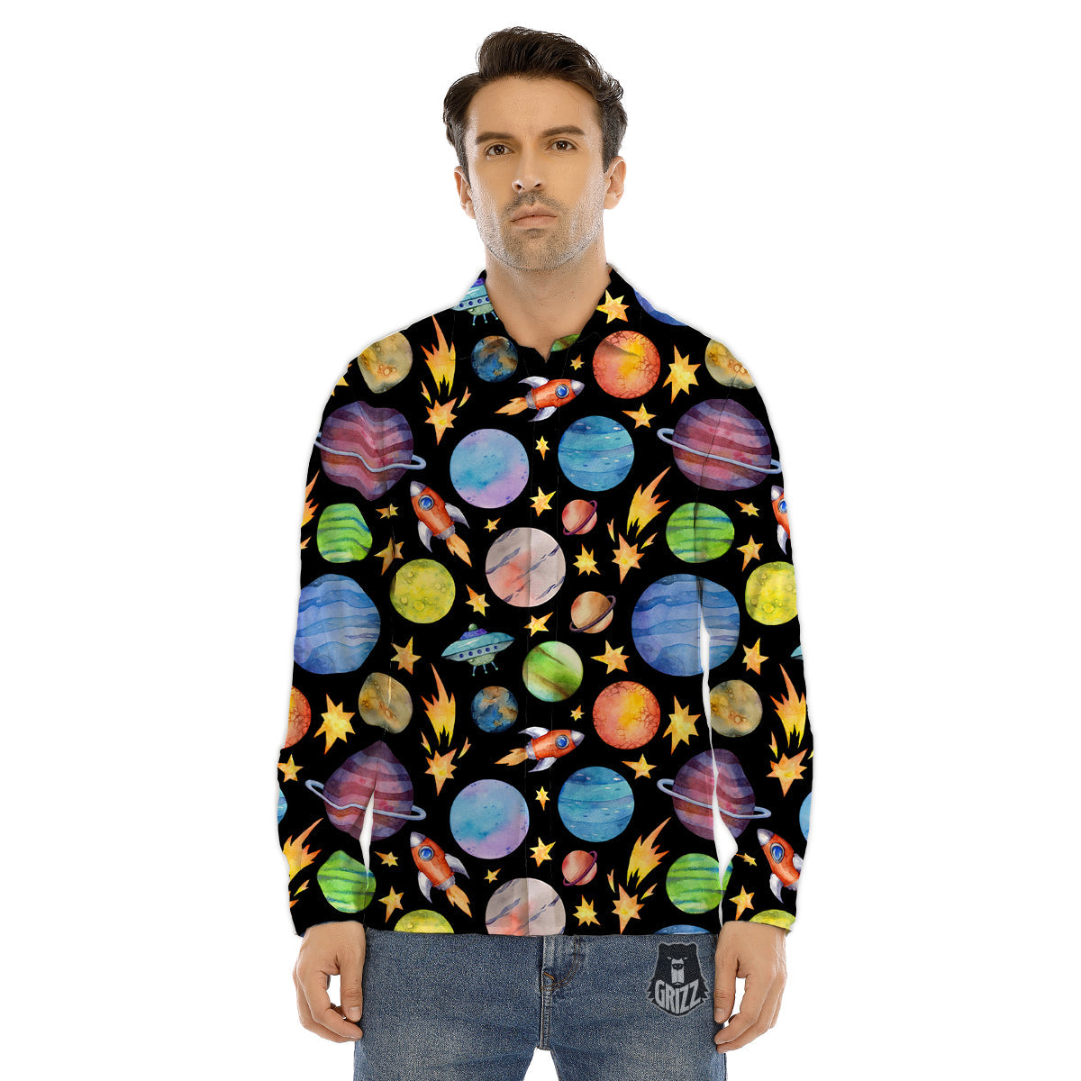 Rocky Mountain Print Men's Dress Shirts-grizzshop