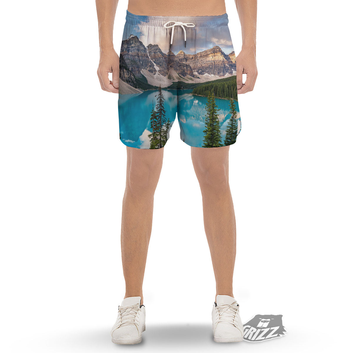 Rocky Mountain Print Men's Gym Shorts-grizzshop